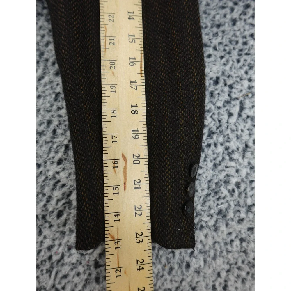 Hickey Freeman Blazer Mens 44 Brown Good Vintage‎ Striped 3 Button Patch Pockets
